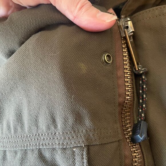 Vintage CARHARTT 4 Pocket Quilt Lined Chore Field Jacket Brown Mens XL Reg T3 - Picture 12 of 16